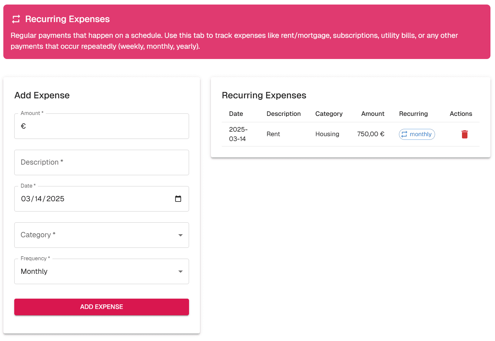 Recurring Transactions